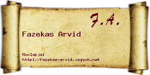 Fazekas Arvid névjegykártya